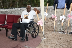 Bishop Thompson with his shovel